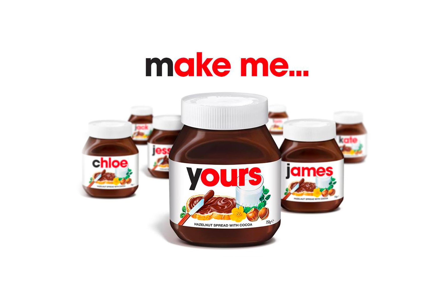 Personalised Nutella jars